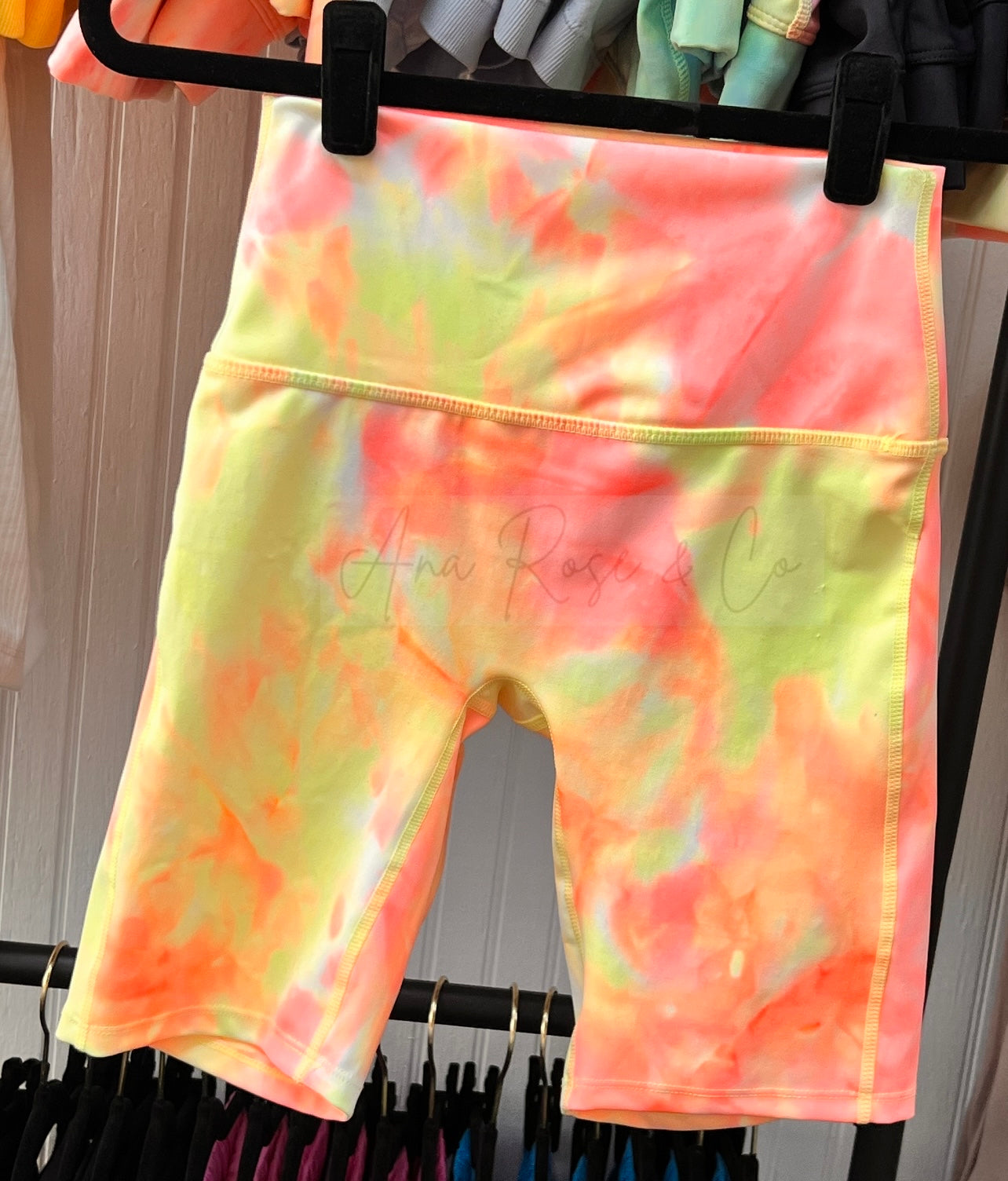 Yellow & Orange Tie Dye Biker Shorts