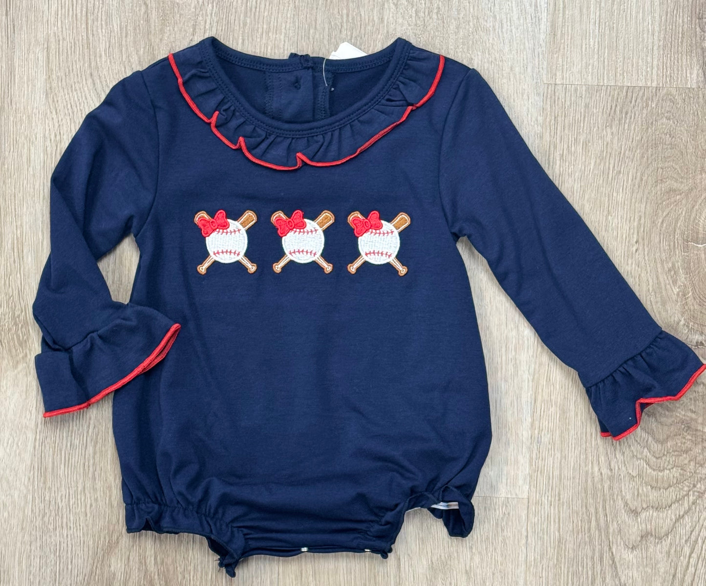 Navy embroidery baseball bubble