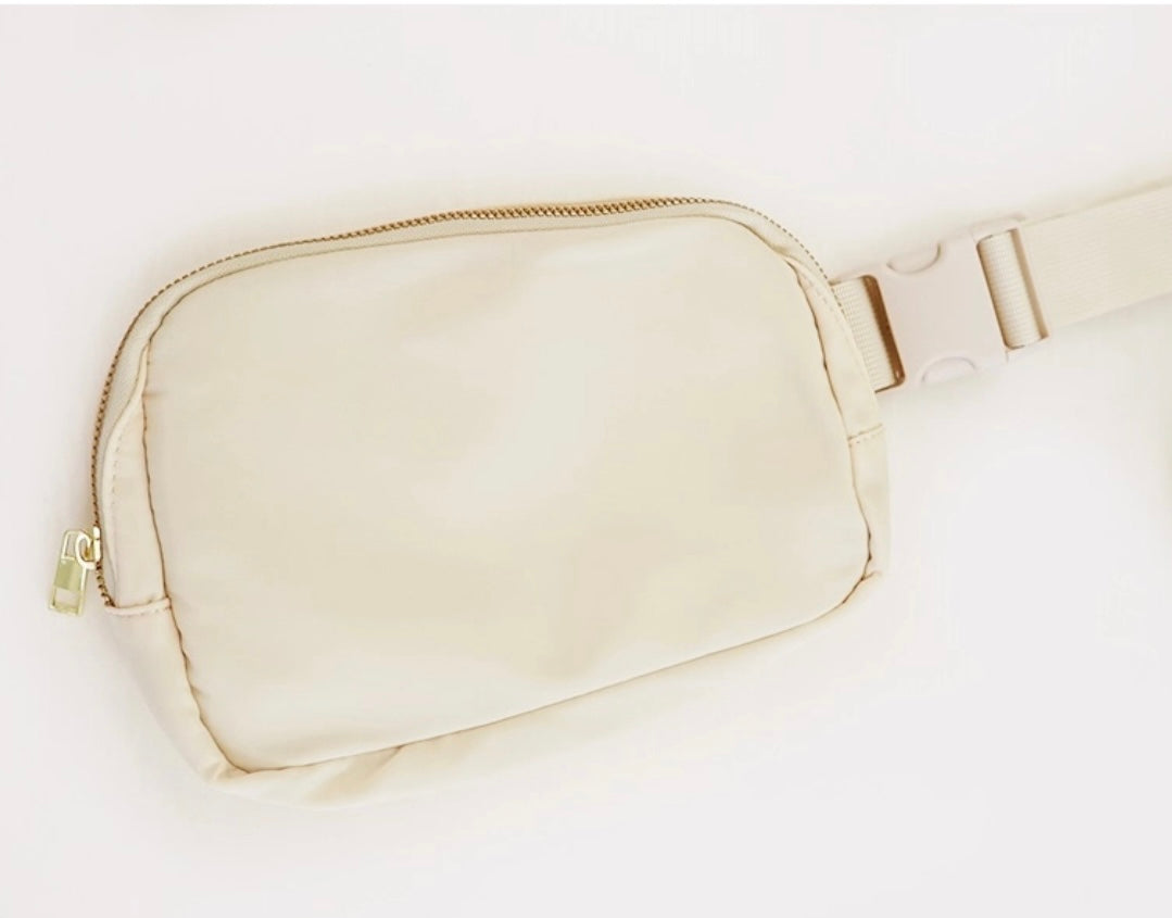Cream with Gold Zipper Cross Body
