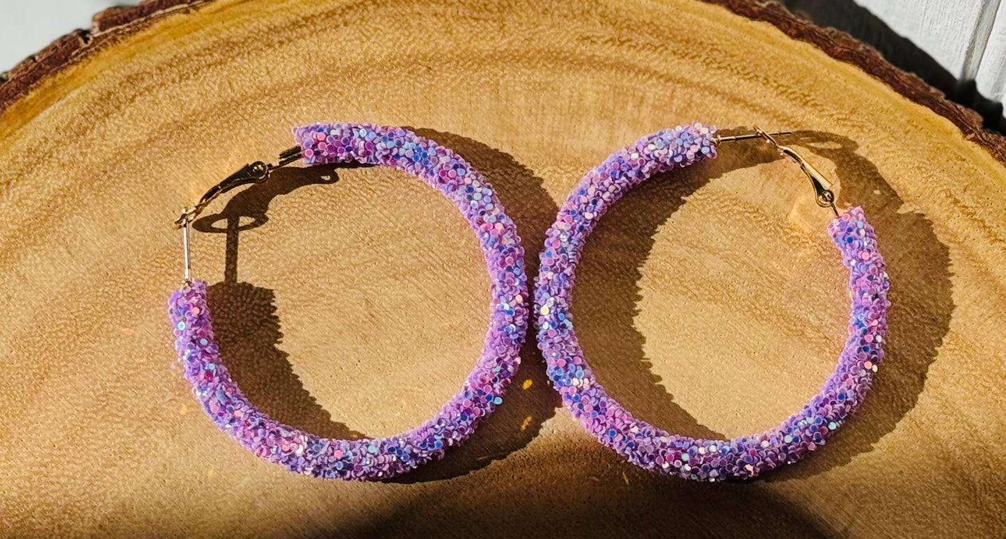 Glitter Hoop Earrings