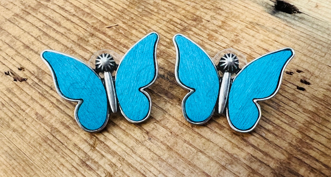 Wooden Butterfly Earrings
