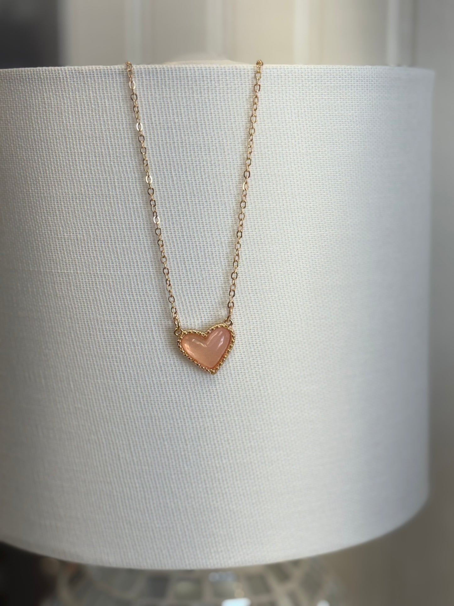 Just Peachy Heart Necklace