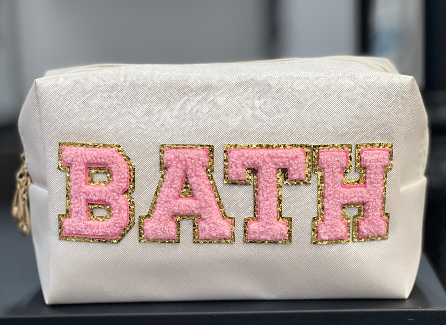 Chenille Patch Zippered Bags