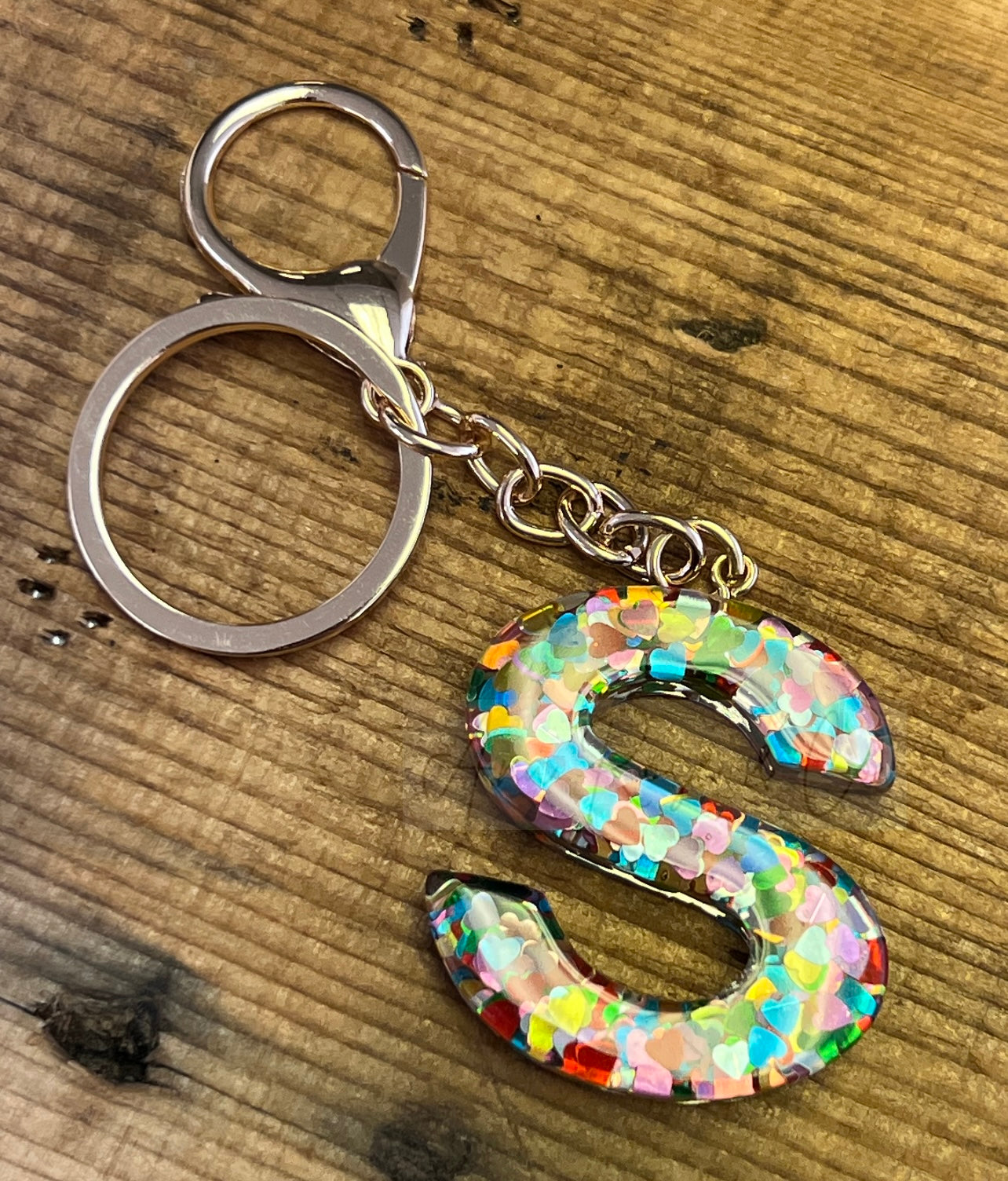 Confetti Initial Keychain (Click for options)
