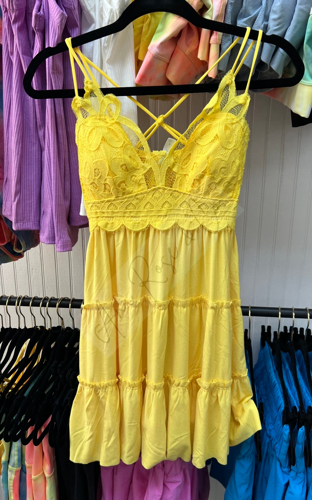 Yellow Lace Cami Dress