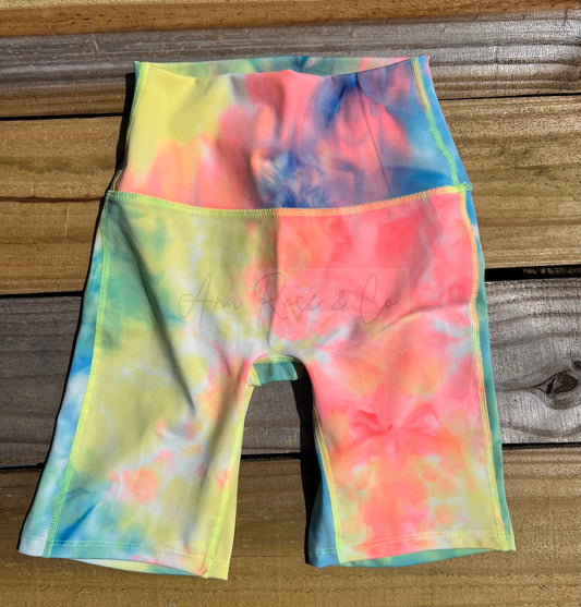 Neon Tie Dye Biker Shorts
