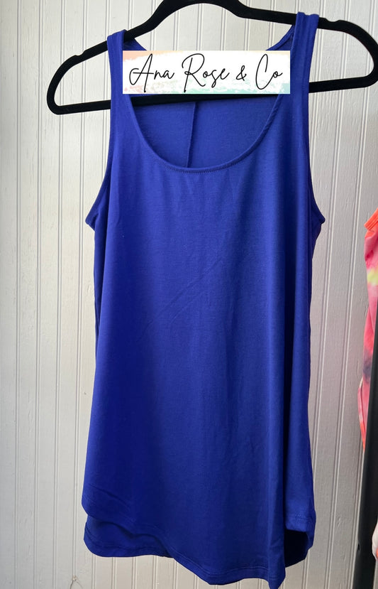Blue Relaxed Fit Tank