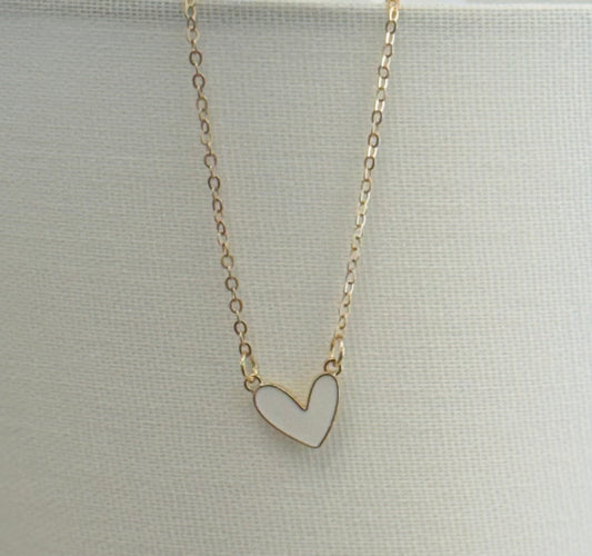 Pearl & Gold Heart Necklace