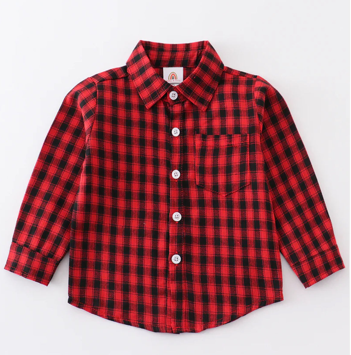 Red Plaid Button Down Shirt