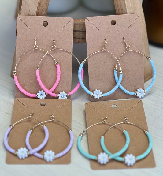 Floral Hoop Earrings