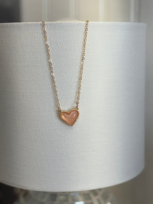 Just Peachy Heart Necklace