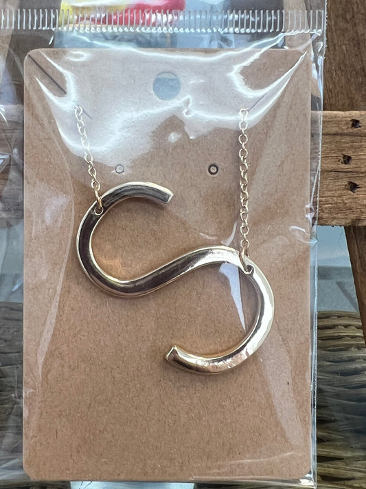 Large Gold Initial Necklace