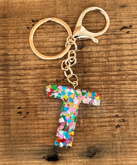 Confetti Initial Keychain (Click for options)